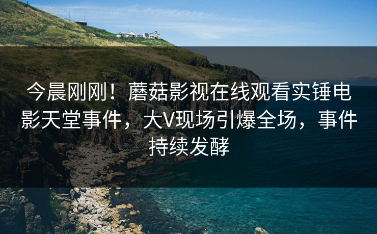 今晨刚刚！蘑菇影视在线观看实锤电影天堂事件，大V现场引爆全场，事件持续发酵