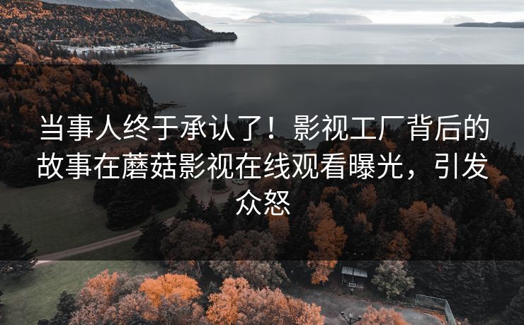 当事人终于承认了！影视工厂背后的故事在蘑菇影视在线观看曝光，引发众怒