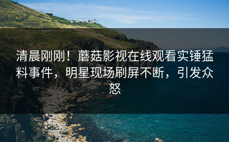 清晨刚刚！蘑菇影视在线观看实锤猛料事件，明星现场刷屏不断，引发众怒
