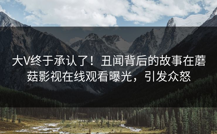 大V终于承认了！丑闻背后的故事在蘑菇影视在线观看曝光，引发众怒