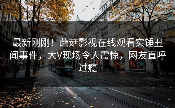 最新刚刚！蘑菇影视在线观看实锤丑闻事件，大V现场令人震惊，网友直呼过瘾
